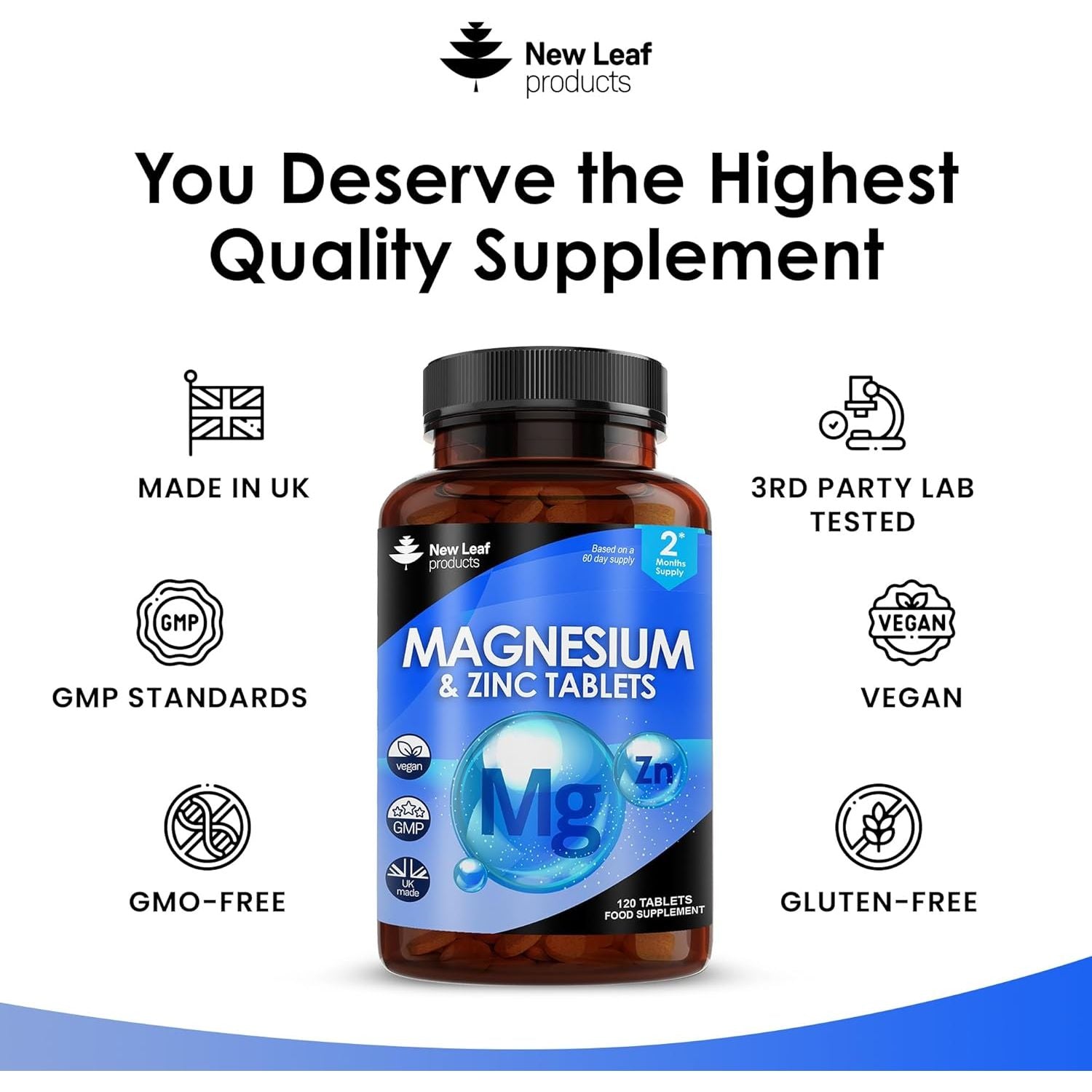 Magnesium Supplements 516Mg with Zinc - 120 Magnesium Tablets Supports Muscle Bone Health, Tiredness - High Strength Contributes to Many Health Factors Easy to Swallow Sleep Supplement (Not Capsules)