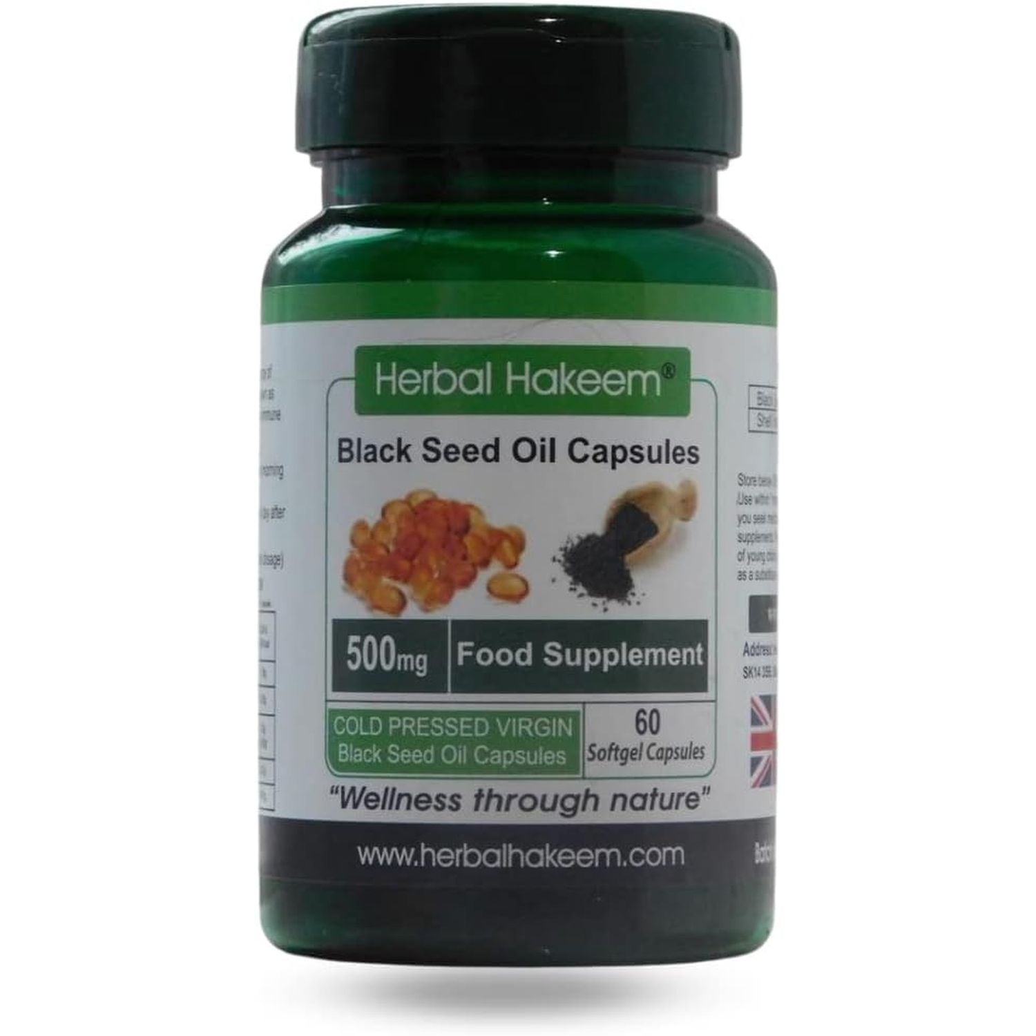 Black Seed Oil Capsules 500Mg X 60 Capsules (Made in the UK) - Cold Pressed, Nigella Sativa