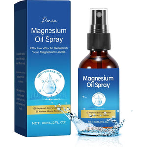 Pure Magnesium Oil Spray, Foot Magnesium Spray, Leak-Proof Portable Package, Magnesium Oil Body Care Natural Formula, Easy to Absorb and Soothe.
