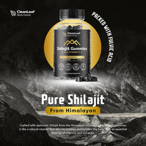 Shilajit Gummies Max Strength | Pure 100% Authentic Himalayan Origin | High Fulvic Acid Content | 85+ Minerals | Boosts Immunity & Energy Vegan | 60 Gummies