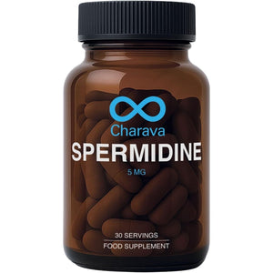 Charava Spermidine Supplement - 5Mg per Serving – 99% Concentration – 30 Vegan Capsules, Gluten-Free – Supports Cellular Health & Healthy Ageing – Plant-Based Spermidine Supplement UK
