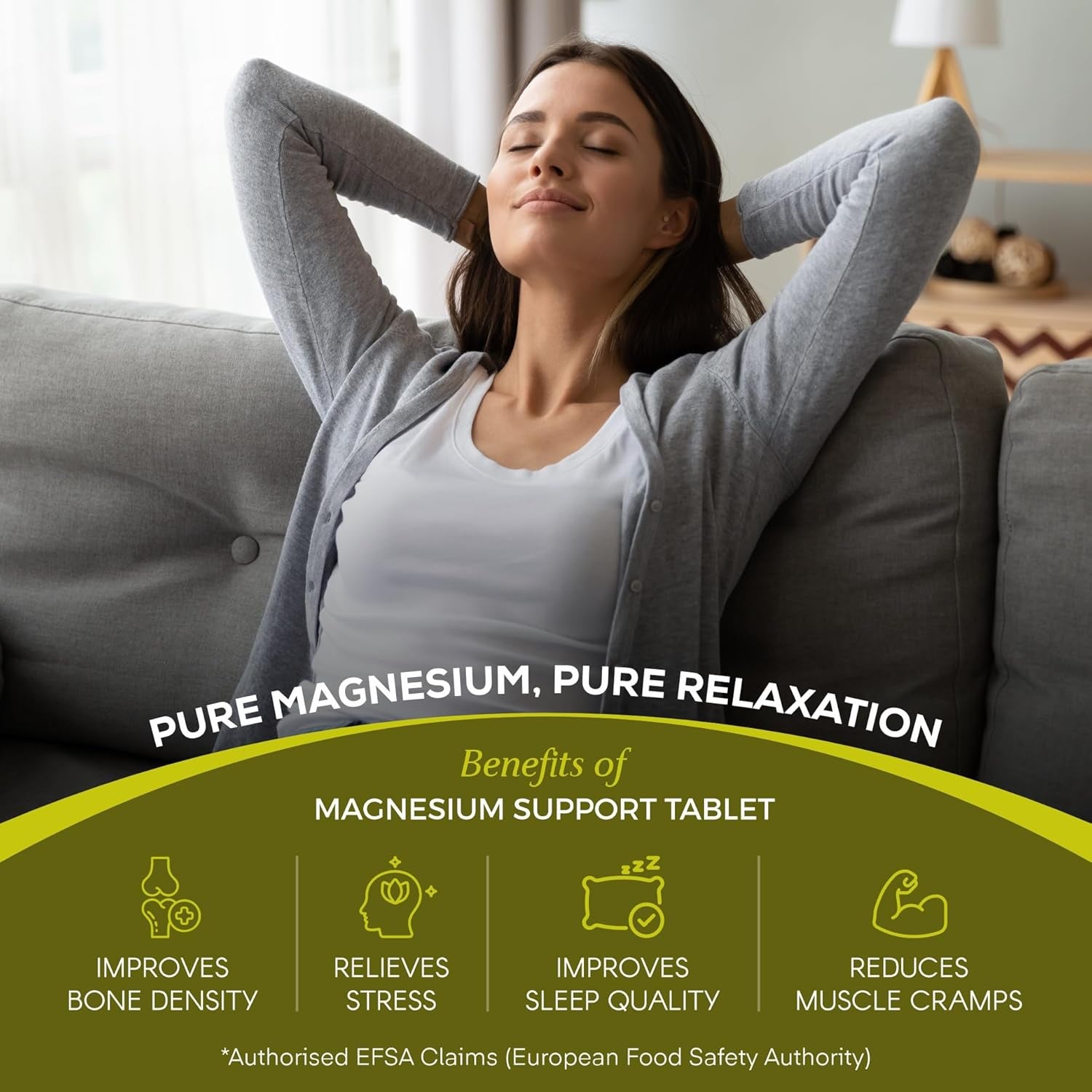 Magnesium Supplements 500Mg for Muscle, Bone & Energy. Magnesium Tablets for Women & Men, 90 Tablets, 3 Month Supply-Nutra Life