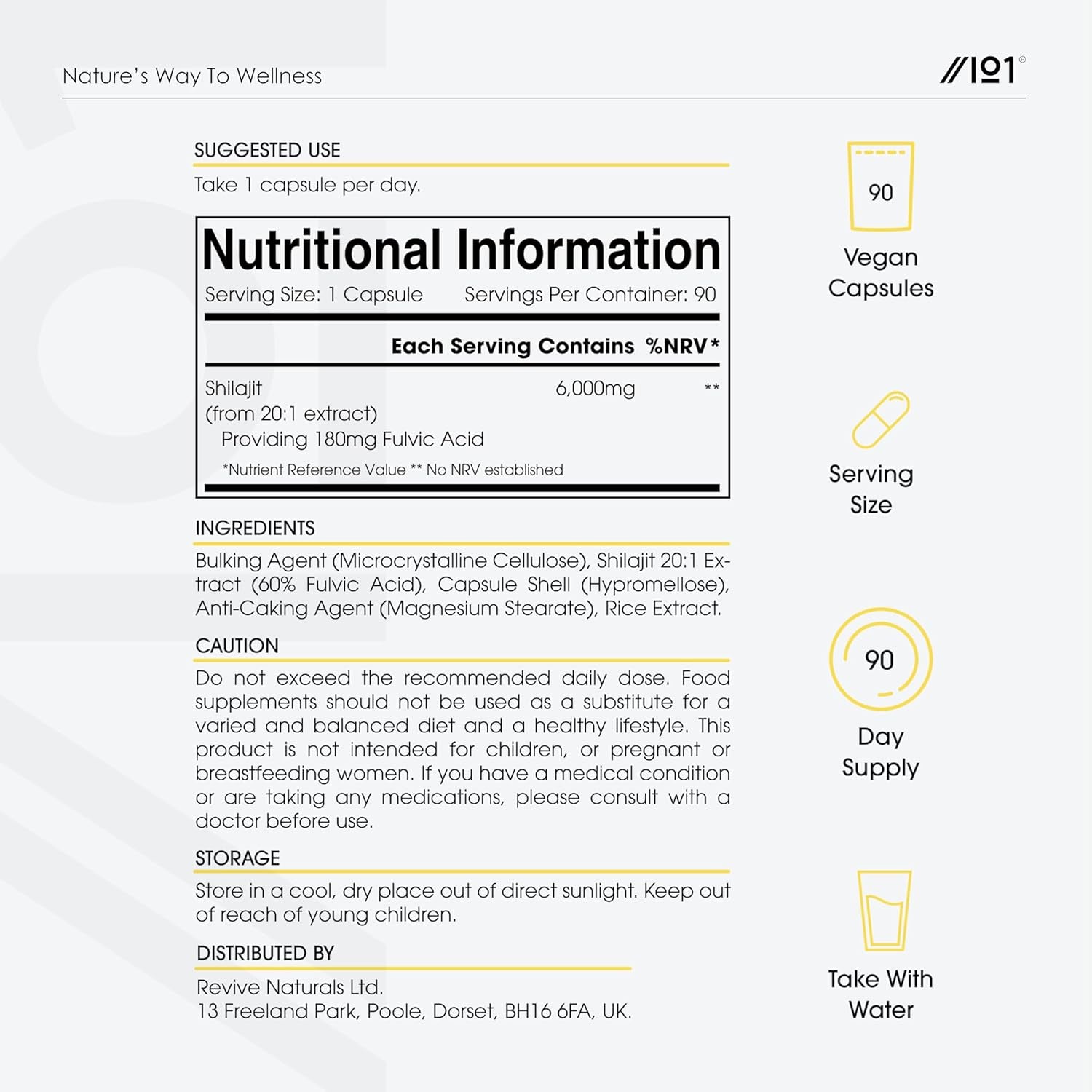 Shilajit Extract 6000Mg - 60% Fulvic Acid (180Mg) - 90 Vegan Capsules - Himilayan Shilajit Resin (3 Months Supply) - Resealable and Recyclable Pouch - by Alpha01