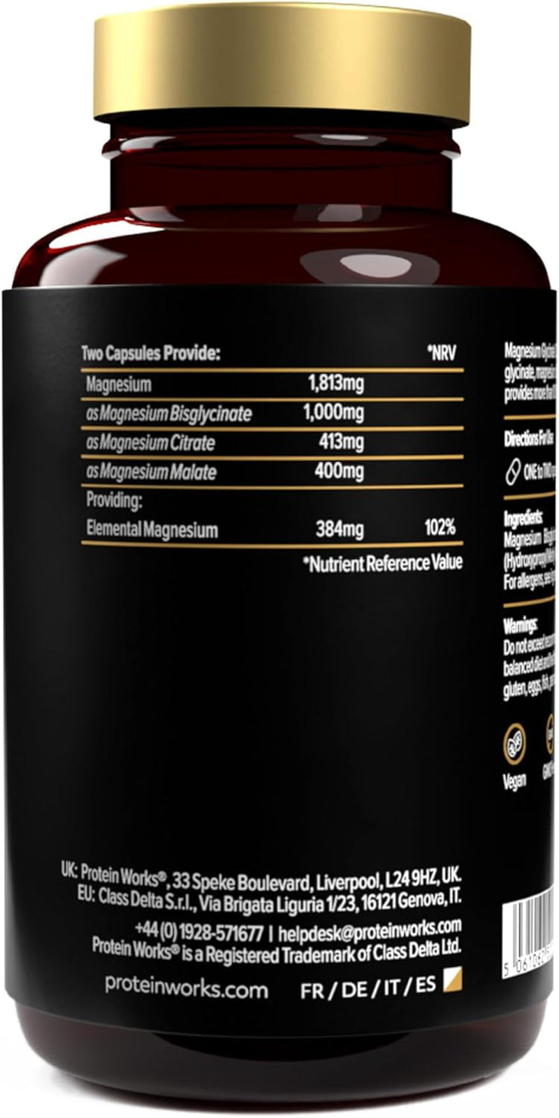 Magnesium Glycinate X3-90 Capsules - 3 in 1 Formula - Bisglycinate | Citrate | Malate - Protein Works