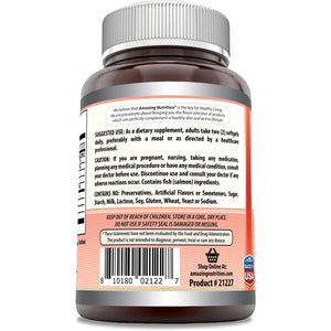 Amazing Omega Wild Alaskan Salmon Oil - 2000 Mg of Salmon Oil per Serving, 180 Softgels (Non-Gmo) - Supports Heart, Joint & Brain Health and Promotes Healthy Inflammatory Response (180 Softgels)