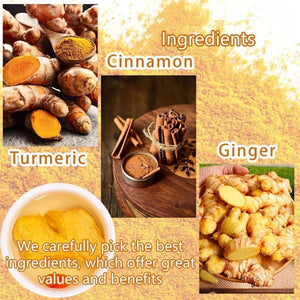 Natural Turmeric Ginger Cinnamon, Hand-Made Blend, Cinnamon and Ginger,Turmeric, 100% Natural & No Sugar & Caffeine Free