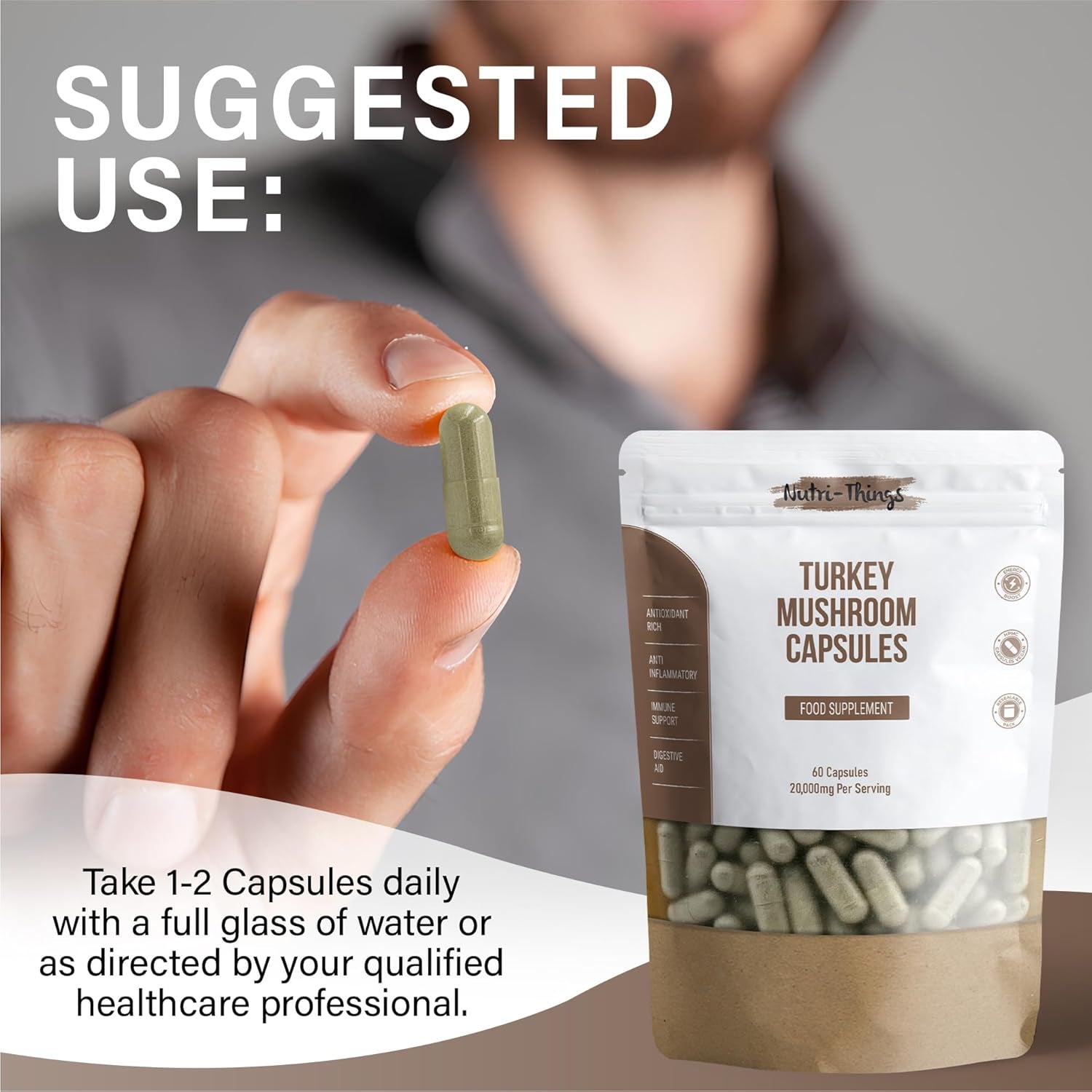 Turkey Mushroom Capsules (Pack of 60)