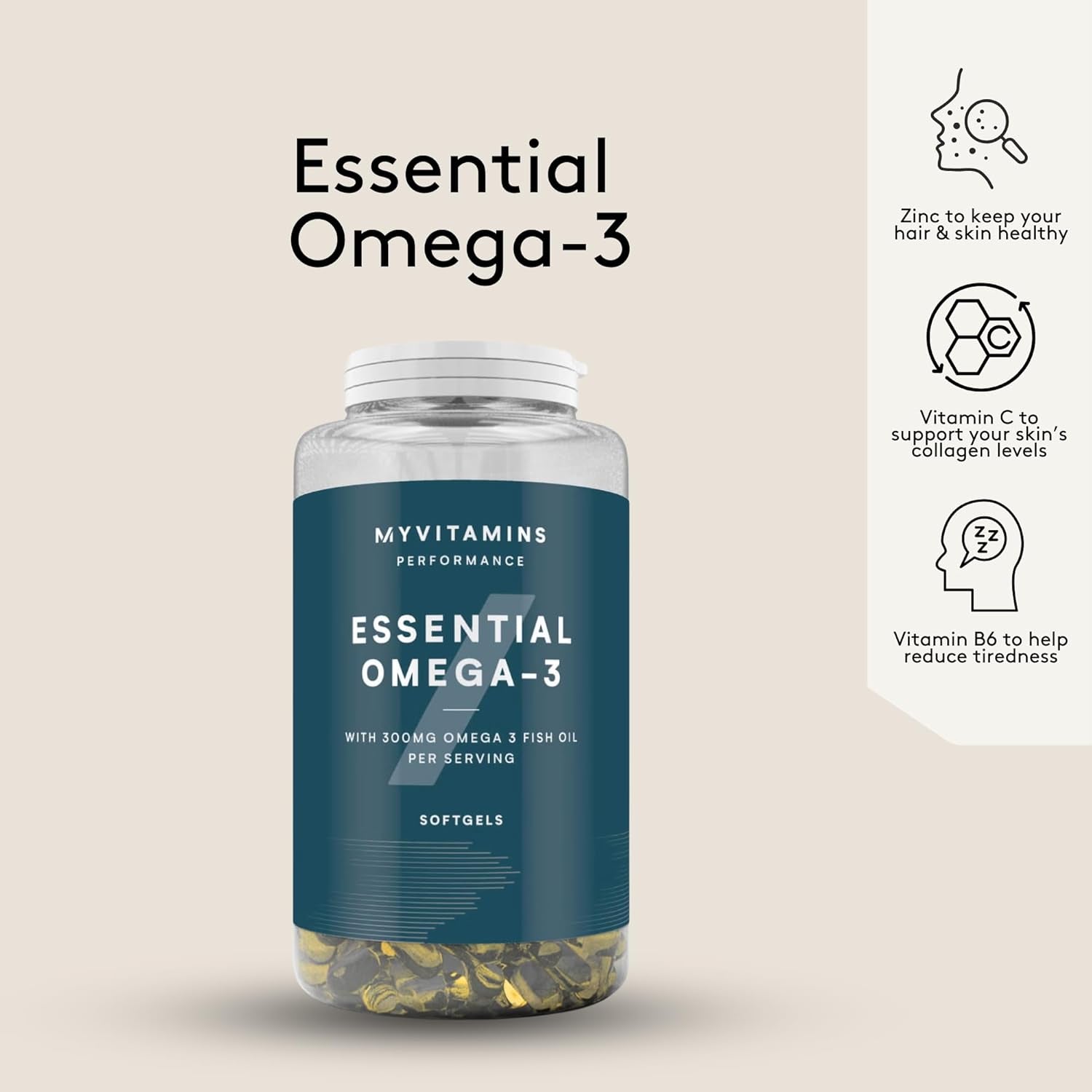 Myprotein Essential Omega 3 | 300Mg Fish Oil Softgels with EPA & DHA | Supports Heart Health, Joint Care & General Wellbeing | 250 Capsules | 80 Day Supply | Omega-3 Fatty Acids Supplement
