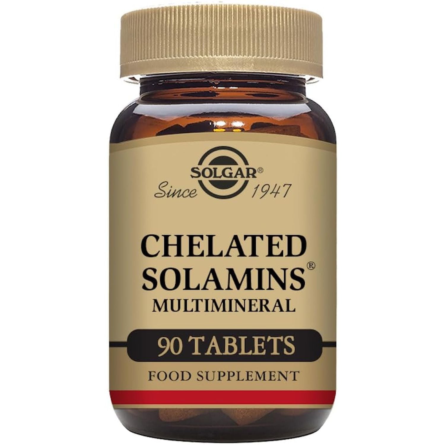 Solgar Chelated Solamins Multimineral Tablets - Pack of 90 - Calcium, Iron, Magnesium and Zinc - with Enzymes That Support Life Sustaining Functions - Vegan, Kosher and Gluten-Free