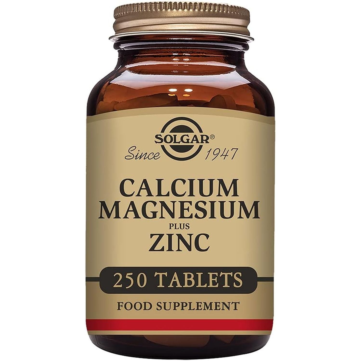 Solgar Calcium Magnesium plus Zinc Tablets - Pack of 250 - Healthy Bones, Teeth & Muscles - Supports Health of Nervous System - Vegan