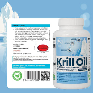 Premium Red Krill Oil: 60 Softgels, 1 Month Supply 1000Mg Supplement with Euphasia Superba Oil Rich in Choline, Phospholipids, Astaxanthin, EPA & DHA Omega-3 Fatty Acids. Supports Heart, Joint Health
