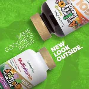 Naturesplus Animal Parade Gold Children’S Multivitamin - Animal Shaped Chewable Multi for Kids - Assorted Flavours - Vegan, Gluten Free - 120 Chewable Tablets