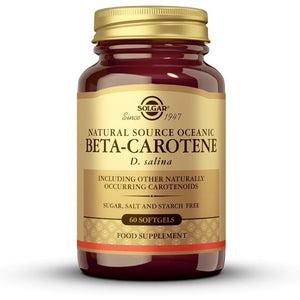Solgar Natural Source Oceanic Beta Carotene Softgels - Pack of 60 - Fight Free Radical Damage - Strong Antioxidant - Gluten Free