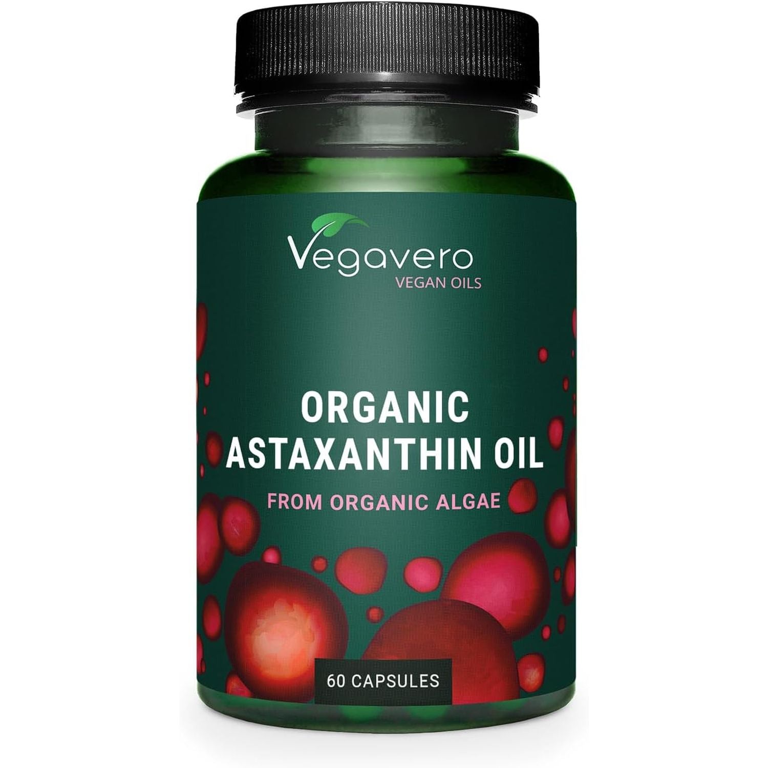 Vegavero Organic Astaxanthin 8 Mg | Natural Antioxidant Supplements | Highly Bioavailable | NO Additives, Lab-Tested | 60 Capsules | Vegan