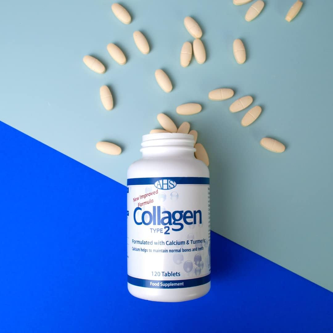 AHS Collagen Type 2 120 Tablets - 4500MG per Day - Formulated with Calcium and Turmeric