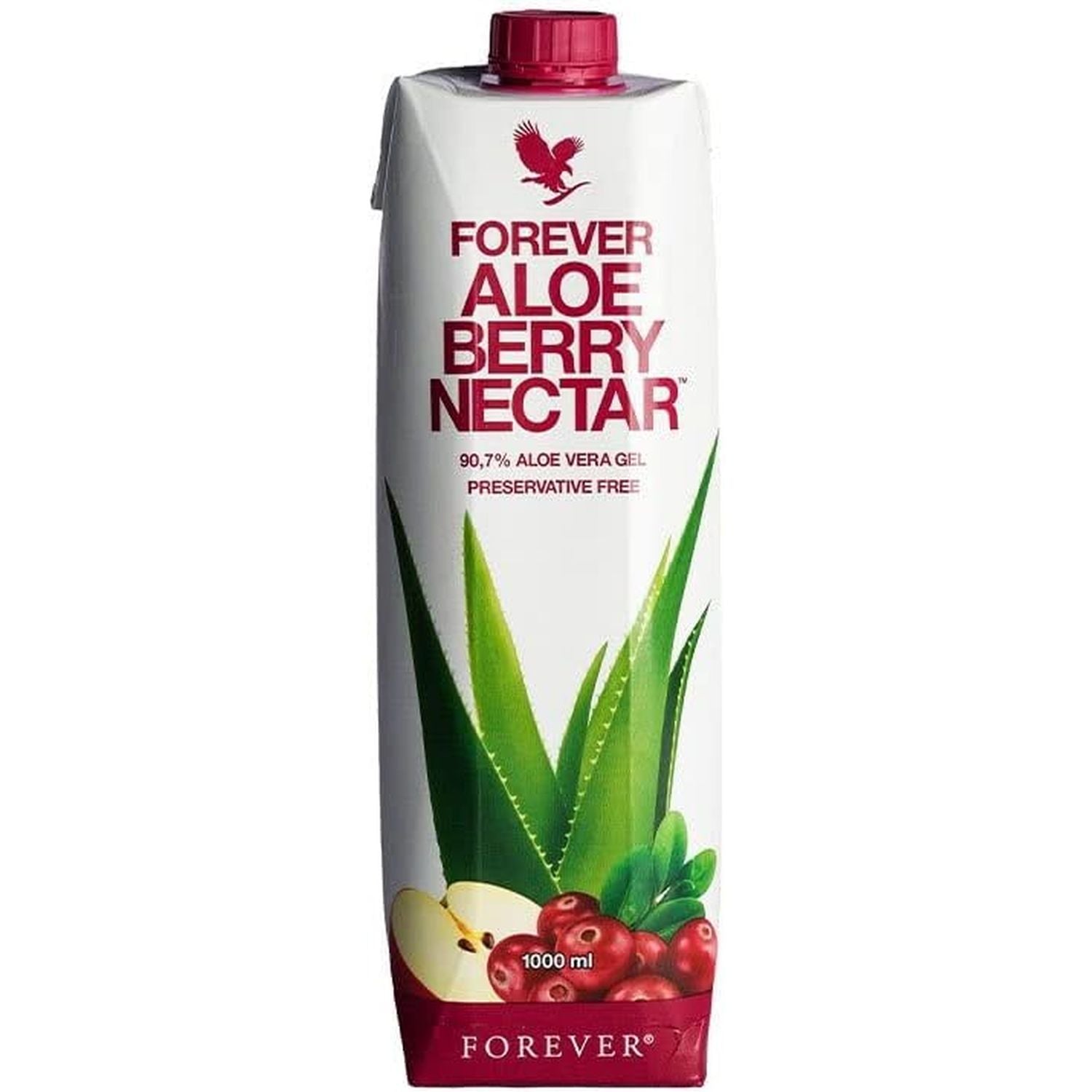 Forever Living Products Aloe Berry Nectar, 1000Ml, Cranberry-Apple Flavored Aloe Vera Gel, 90.7% Pure Inner Leaf Aloe Vera Gel, No Added Preservatives, Gluten Free