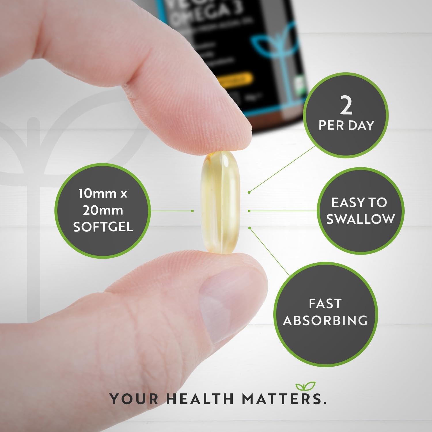 Vegan High Strength Omega 3 2000Mg Soft Gels - 600Mg DHA & 300Mg EPA per Serving - Plant-Based Omega 3 Softgels Derived from Sustainable Algal Oil - 60 Vegan Softgels - Made in the UK by Nutravita