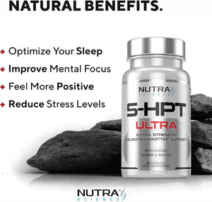 5HPT Ultra 4,000MG - Extra Strength Griffonia Seed Extract Neurotransmitter Support with Nicotinamide, Glycine, Inositol, Vitamin B6, 60 Vegan Capsules