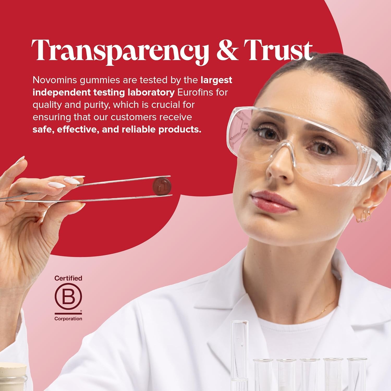 Iron Gummies with Vitamin C - 1-Month Supply - 20Mg High Strength Alternative to Iron Tablets & Drops - Supplements for Women & Men - Immune System & Energy Booster - Novomins