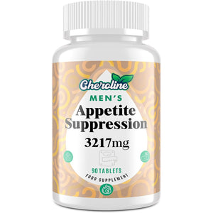 Appetite Suppressant & Fat Burner for Men – High-Dose 3217Mg Natural Formula with Glucomannan & Green Tea – Fast-Acting Energy Booster – Controls Cravings – Keto Friendly – 90 Tablets