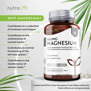 Super Strength 1480Mg – 180 Vegan Magnesium Citrate Capsules Not Magnesium Tablets – High Absorption, Premium Magnesium Supplements – 90 Days Supply – Made in the UK by Nutravita