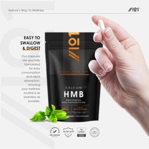 HMB 650Mg with Bioperine® – High Strength Calcium HMB Beta-Hydroxy Beta-Methylbutyrate Supplement – 90 Vegan Capsules – Resealable and Recyclable Pouch by Alpha01