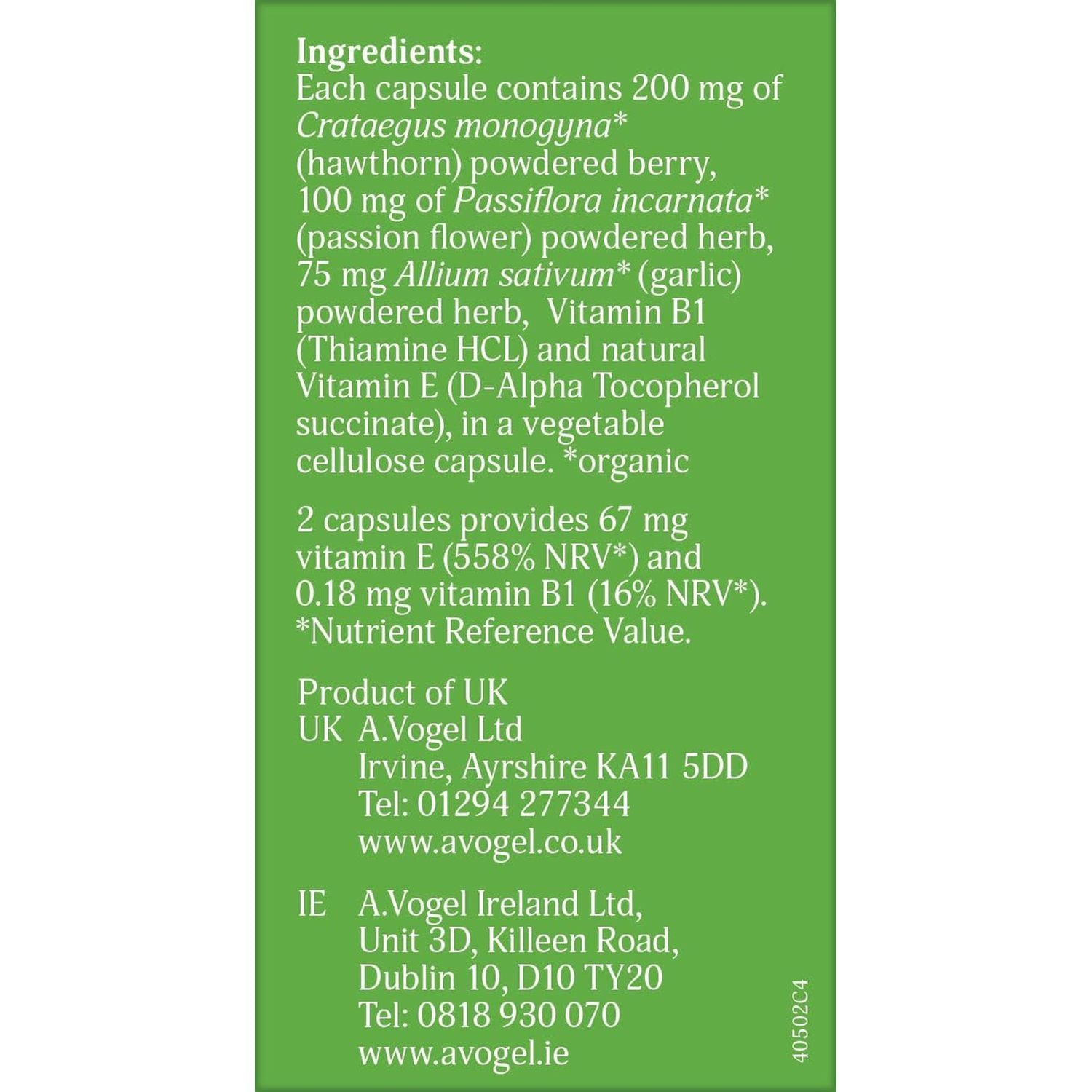 Jan De Vries Hawthorn-Garlic Complex | Rich Source of Natural Vitamin E, an Antioxidant | Contains Vitamin B1 Which Contributes to Normal Heart Function | 90 Capsules