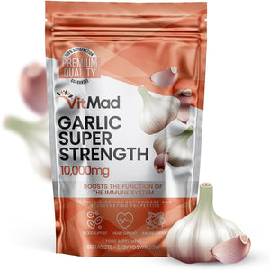 Garlic Extract 10,000Mg - 120 Tablets - High Strength - Heart Health Vegan
