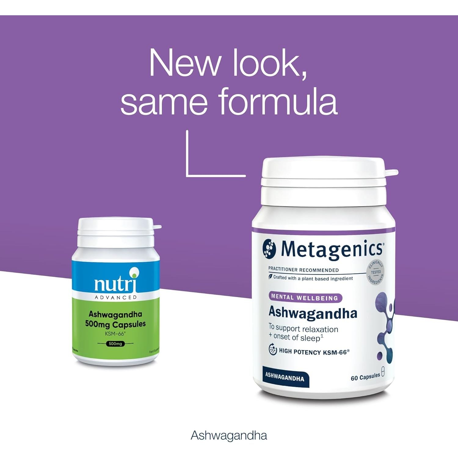 Metagenics Ashwagandha 500Mg - Supports Mental Clarity and Hormone Balance - High-Strength Supplement - 60 Capsules
