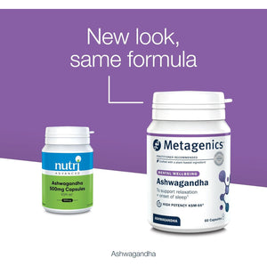 Metagenics Ashwagandha 500Mg - Supports Mental Clarity and Hormone Balance - High-Strength Supplement - 60 Capsules