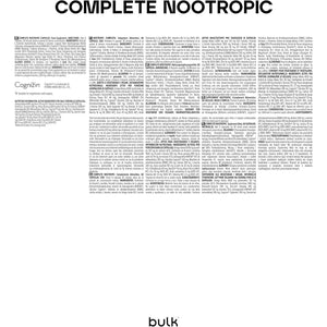 Bulk Complete Nootropic Capsules, 17 High Dose Ingredients to Contribute to Cognitive Function, Mental Performance, Concentration, Pack of 60, 10 Servings, Packaging May Vary