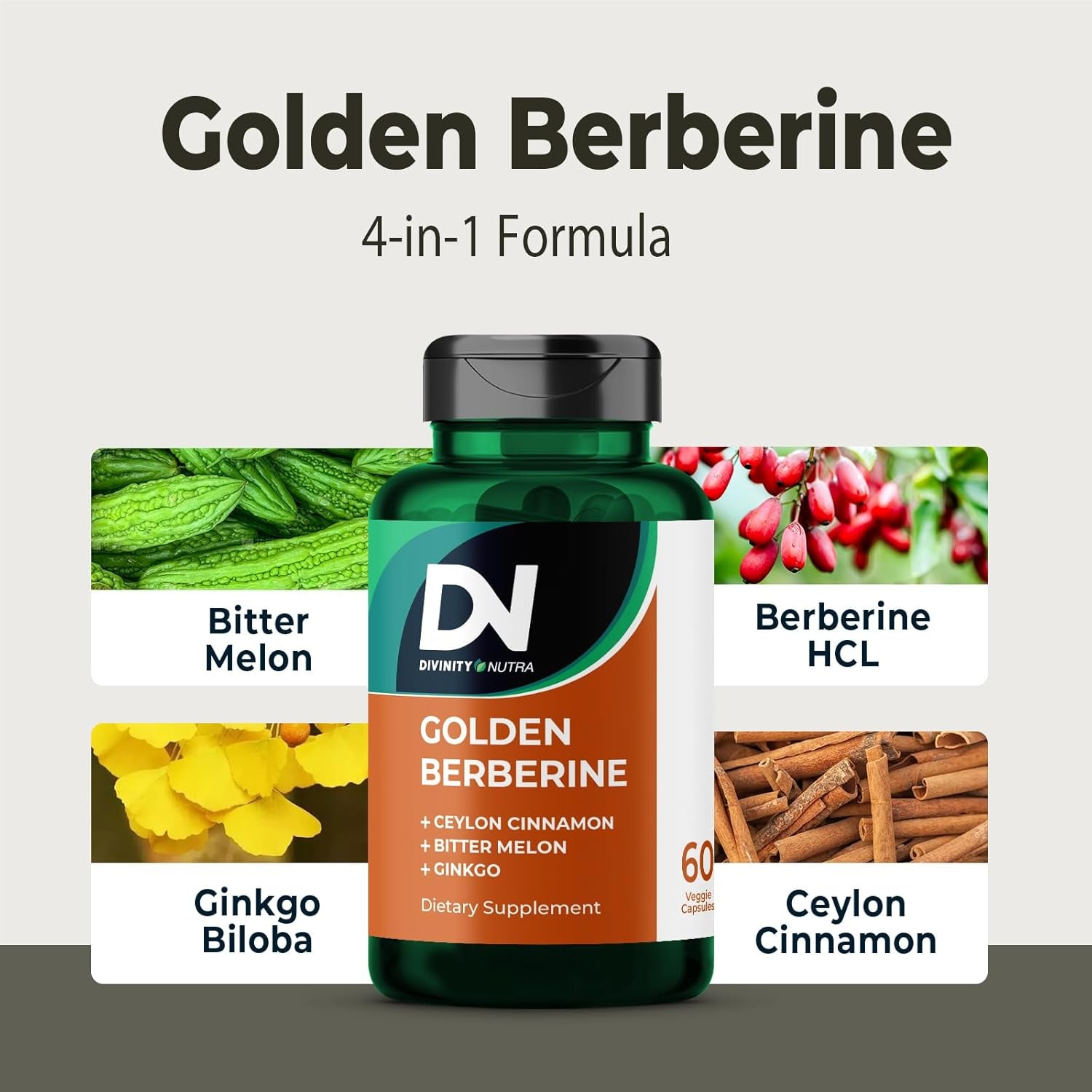 Berberine HCL Supplement for Men and Women with Ceylon Cinnamon