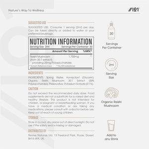 Reishi Mushroom Drops - High Strength 50% Polysaccharides Reishi Extract Supplement (Not Capsules) - 60Ml (1 Month Supply) - Vegan & Vegetarian Friendly - by Alpha01