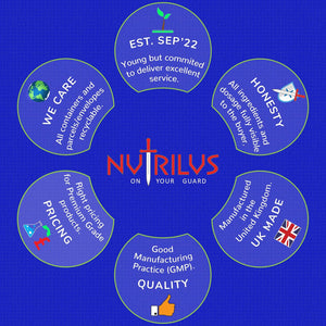 Nutrilus Magnesium Trio Complex 120 Capsules 375Mg per Serving - Magnesium Bisglycinate & Malate & Taurate and Vitamin B6 - Vegan UK Made Supplement