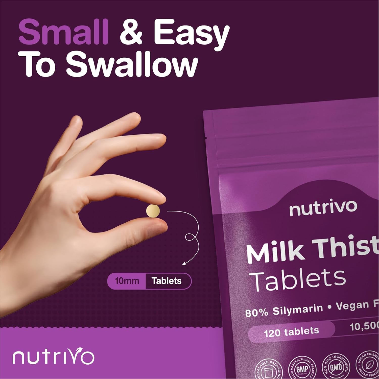 Milk Thistle High Strength Tablets 10,500Mg & 80% Silymarin per Serving | 120 Tablets | Milk Thistle Herbal Supplement | Vegan & UK Made
