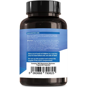 Magnesium Glycinate Capsules Provide 300 Mg of Pure Elemental Magnesium per Serving 180 Vegan Caps