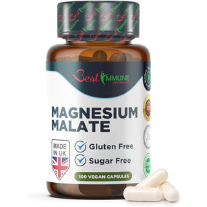 Best Immune, Magnesium Malate 500Mg – High Strength Supplement for Absorption and Energy Support – 100 Vegan Capsules