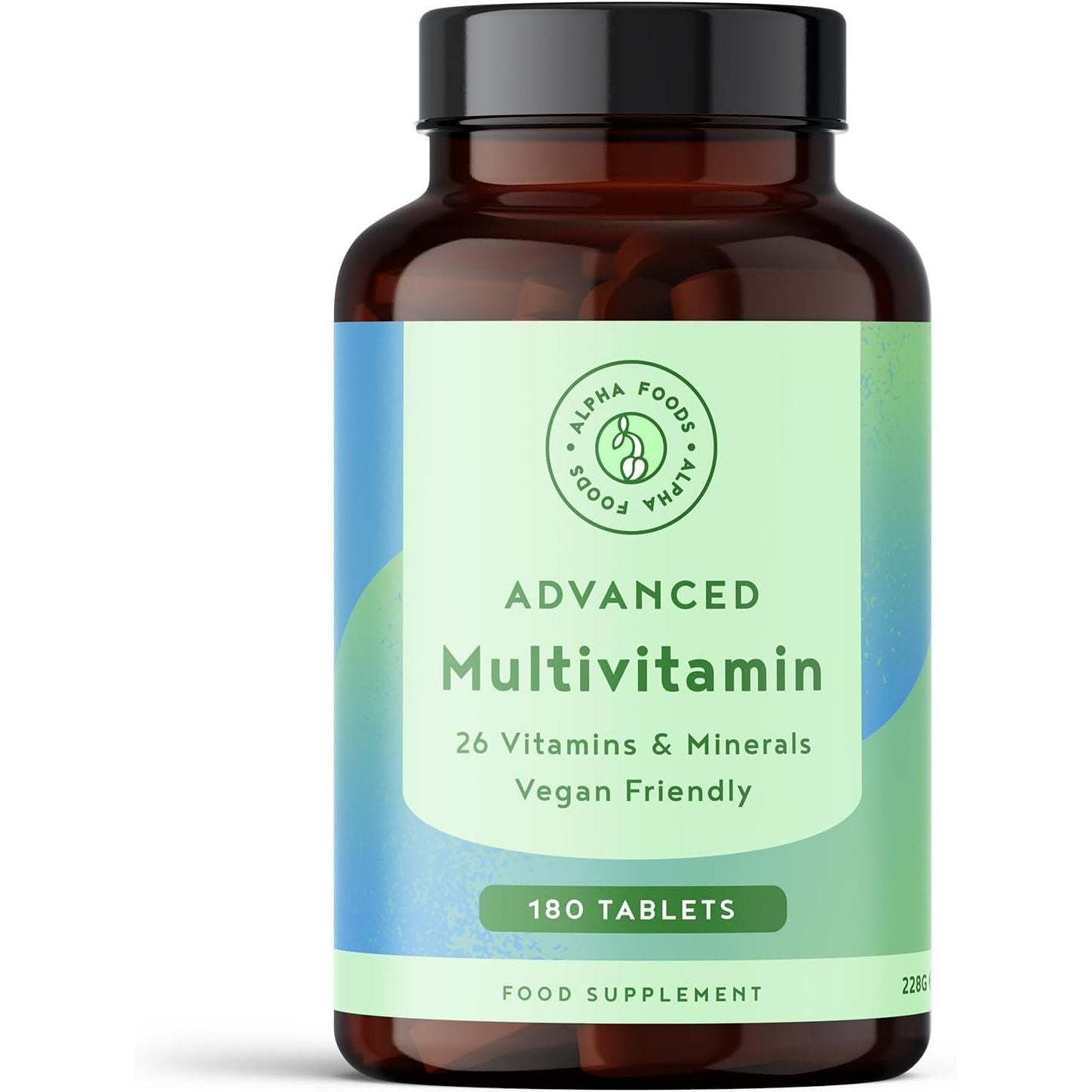 Multivitamins & Minerals - 180 Vegan Multivitamin Tablets for Men and Women - 26 Essential Active Vitamins & Minerals with Vitamin D, B12, VIT C, Magnesium and Zinc - Made in the UK - Alpha Foods
