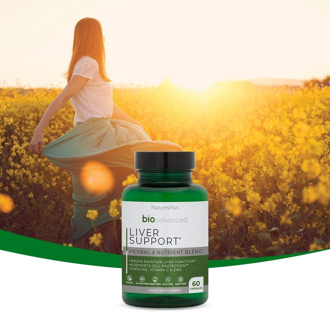 Naturesplus Bio Advanced Liver Support - Liver Health Supplement with Turmeric, Artichoke, Milk Thistle, Dandelion, Choline and Methyl Bs - Gluten, Dairy and SOYA Free - Vegan, 60 Capsules