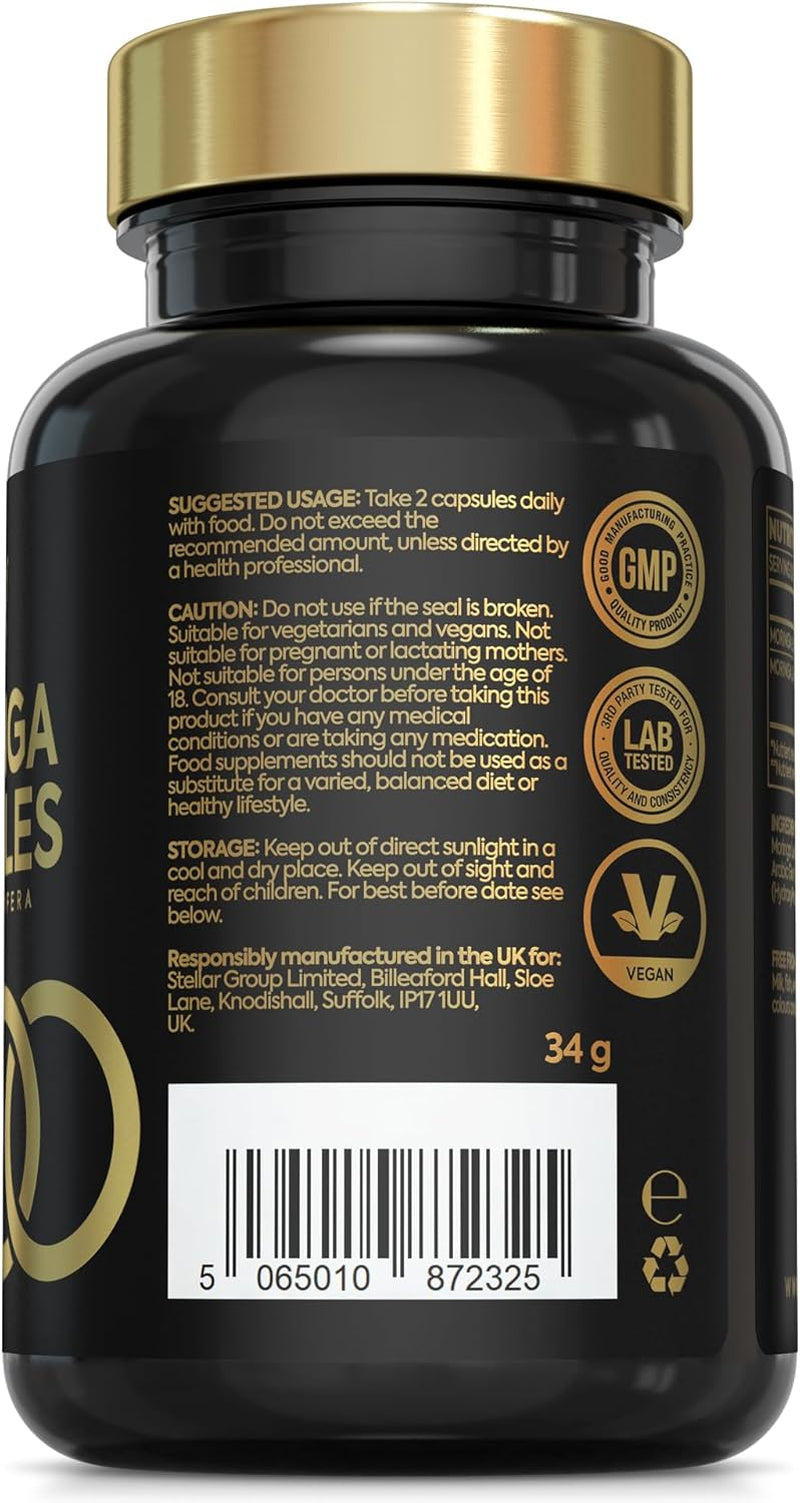Advanced Moringa 60 Capsules 3000Mg | Two Capsules per Day for Wellness | 1 Month Supply | High Strength & Vibrant Moringa Powder for Vitality | Easy Swallow Natural Boost | Lovingly Made in the UK