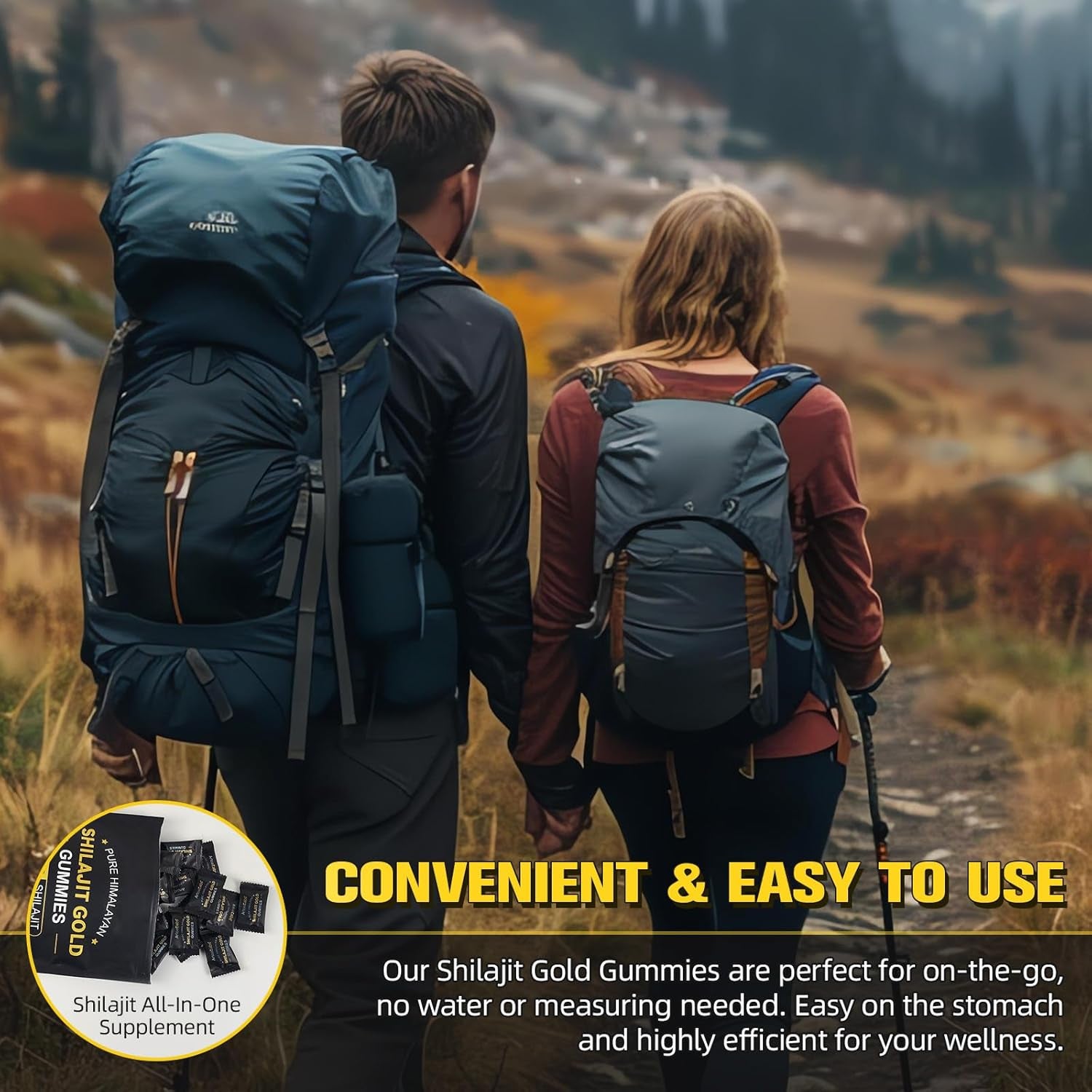 Shilajit Gummies for Men & Women, Enhanced Strength Gummies for Overall Wellness, Natural Himalayan Gold Shilajit Gummie Rich in Ashwagandha, Gokshura, Energy Boost and Endurance, 60 Gummies