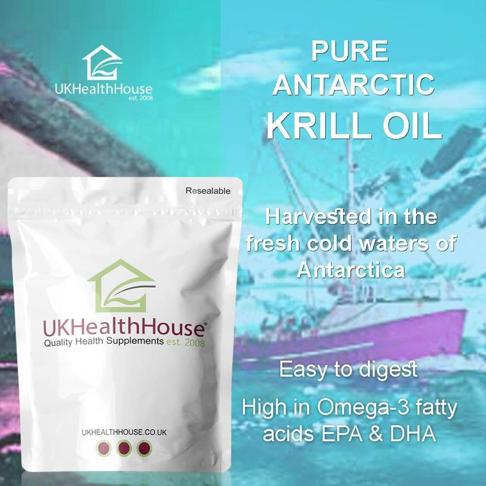 Ukhealthhouse Premium - Superba Pure Red Krill Oil Capsules - 500Mg X 90 - Extra High Strength