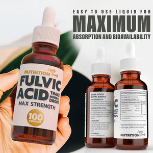 Fulvic Acid Trace Minerals - Max Strength - 100 Day Supply - 50Ml - Nutrition Eighty Twenty
