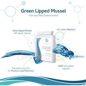 Green Lipped Mussel 500Mg 90 Capsules – Sustainably Sourced from Pure New Zealand Waters, Extracted Using CO2 for Maximum Lipid Retention