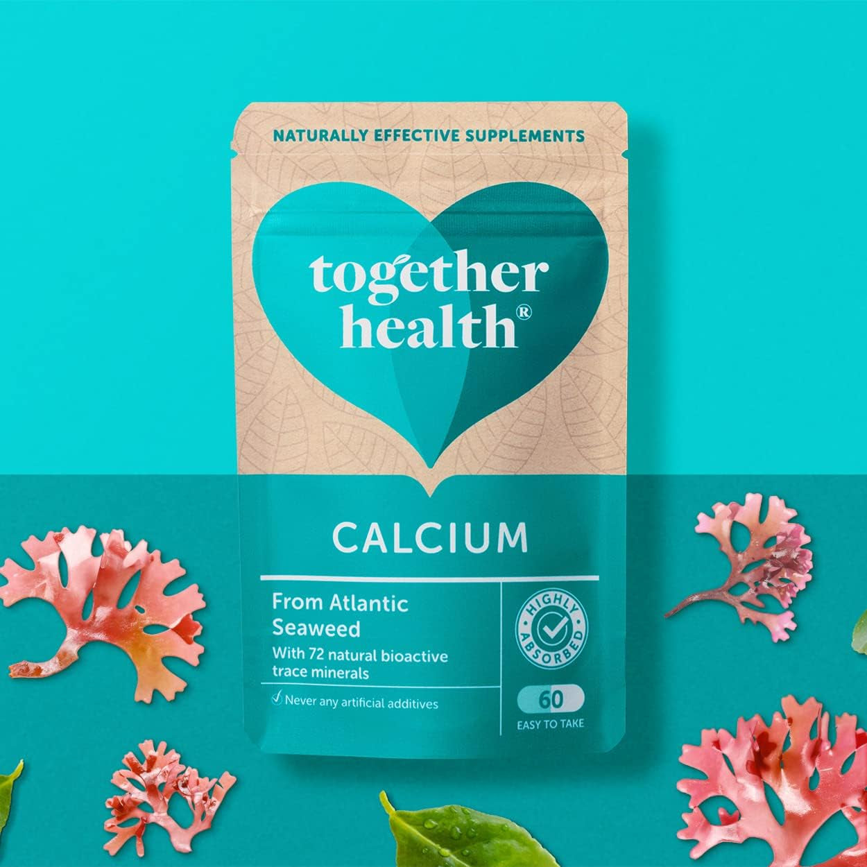 Calcium – Together Health – Seaweed-Based Calcium – 72 Trace Minerals – Vegan Friendly – Made in the UK – 60 Vegecaps