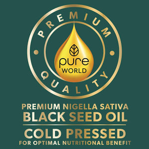 Pure World Natural Black Seed Oil 90 Piece Capsules Vegan Premium Cold Pressed Easy to Swallow Produced in UK