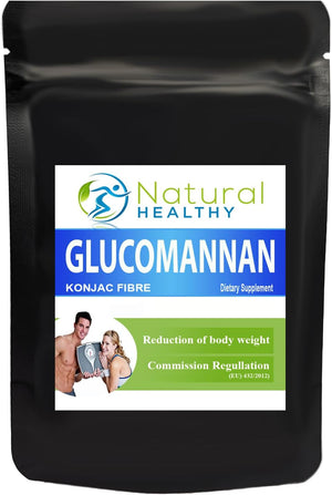 Glucomannan Capsules - High Fiber Supplement for Digestive Health & Weight Management for Man and Women - 60 Capsules - Suitable for Vegans