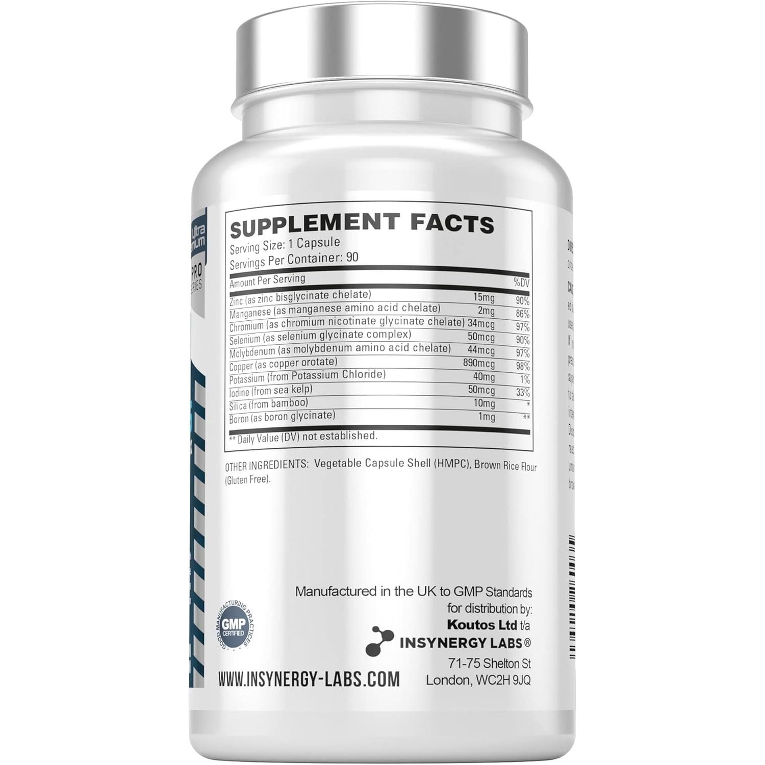 Trace Minerals Complex (Maximum Dose in UK) 3 Month Supply, Trace Minerals Supplements - 90 Capsules Multimineral Tablets Zinc, Iodine, Selenium, Boron, Potassium, Copper