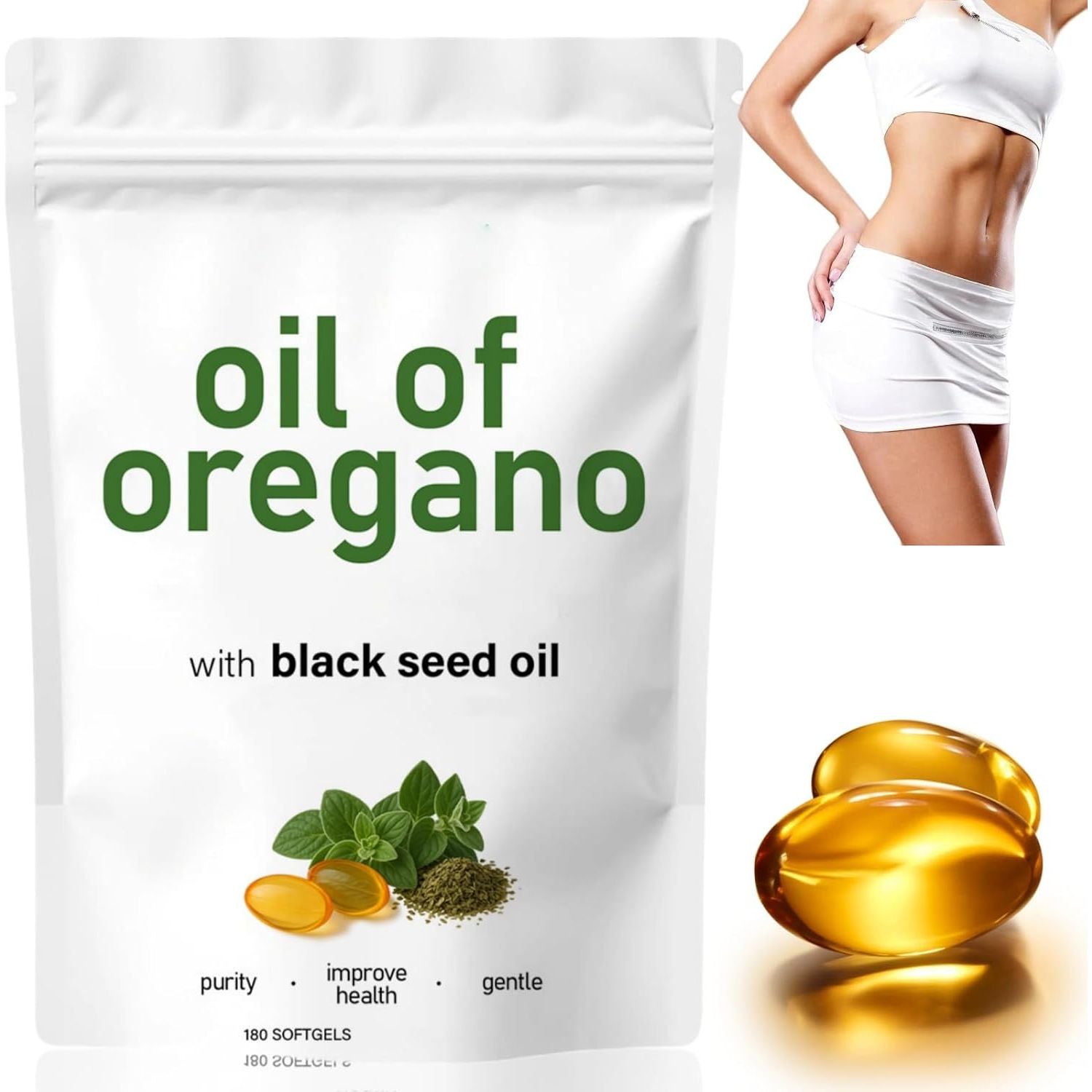 Oil of Oregano Softgels,Blackseed Oil Organic Ca/Psules,O/Il of Oregano with Black Seed Oils,2 in 1 Oregano O/Il with Black Seed Oi/L,Origano Organic Oi/L Ca/Psules,Safety of Ingredient,For Women Body