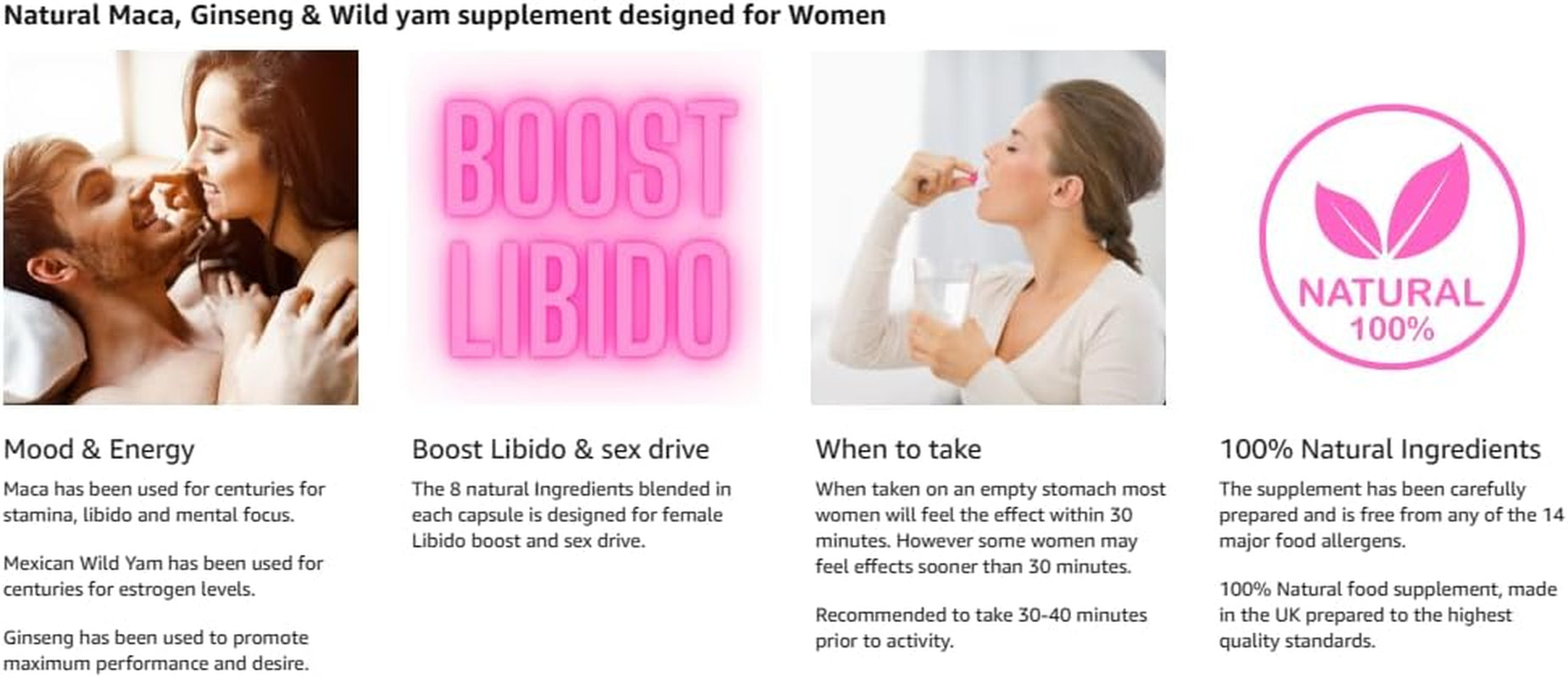 3 X Ultra Pink 400Mg Sex Tablets for Women Bundle! 100% Natural Female Libido, Sex Drive & Enhancement Supplement! Contains Maca, Ginseng